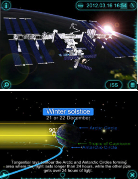 Solar Walk преложение Солнечная система структура Земли спутники